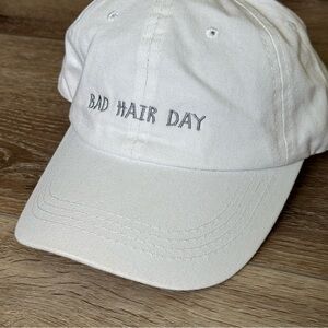 Bad Hair Day Baseball Cap Adjustable in White